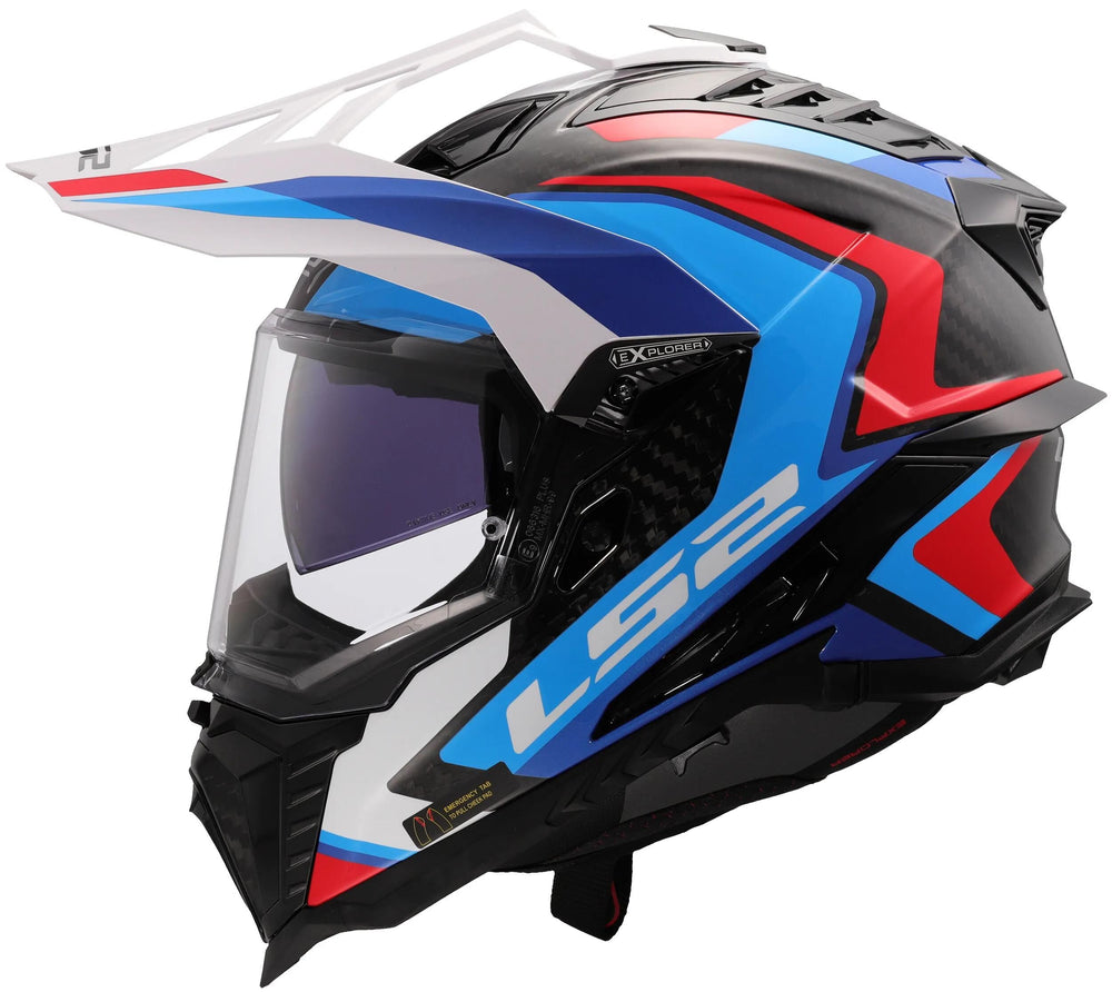 Ls2 endurohelm mx701 explorer carbon frontier ii helmet explorer carbo frontier ii white blue m