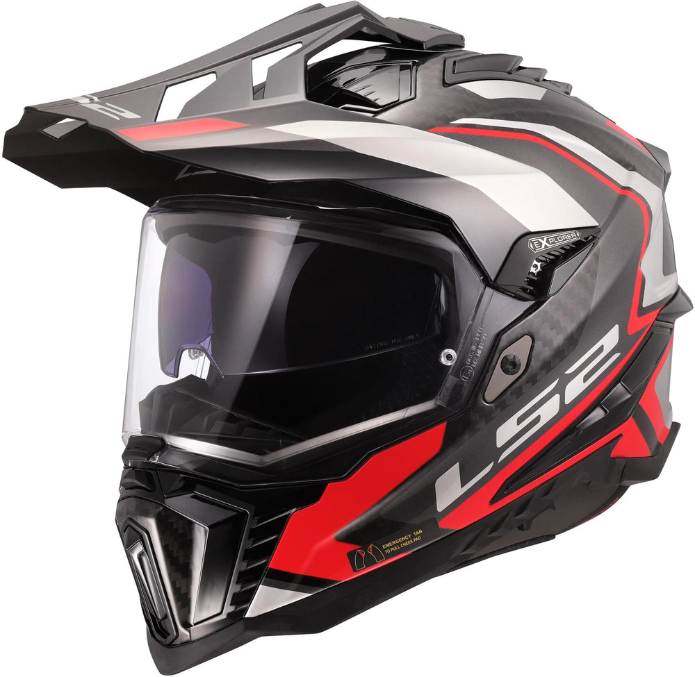 Ls2 endurohelm mx701 explorer carbon frontier ii helmet explorer carbo frontier ii red gr. m
