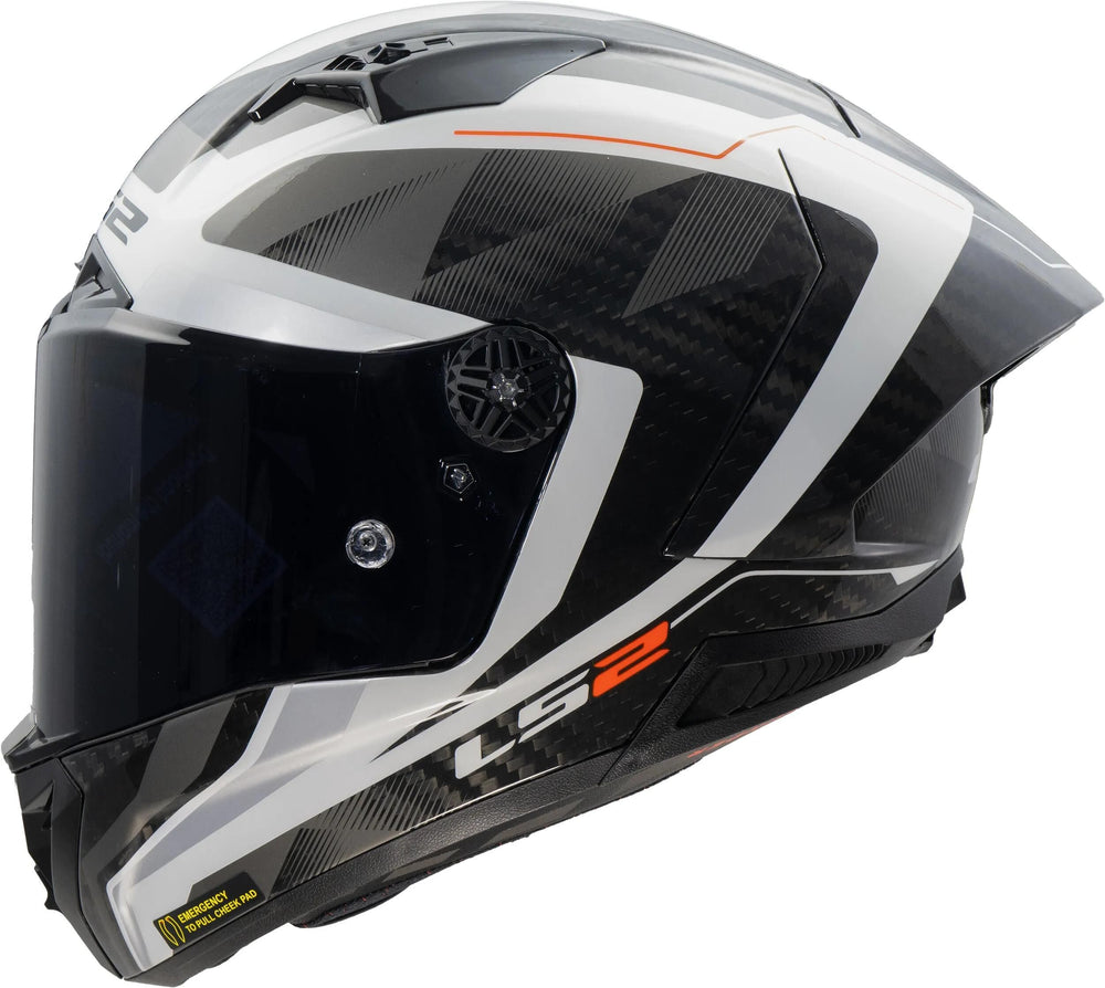 Ls2 integralhelm ff805 thunder carbon gp raute helmet ff805 thunder gp diamond white grey siz