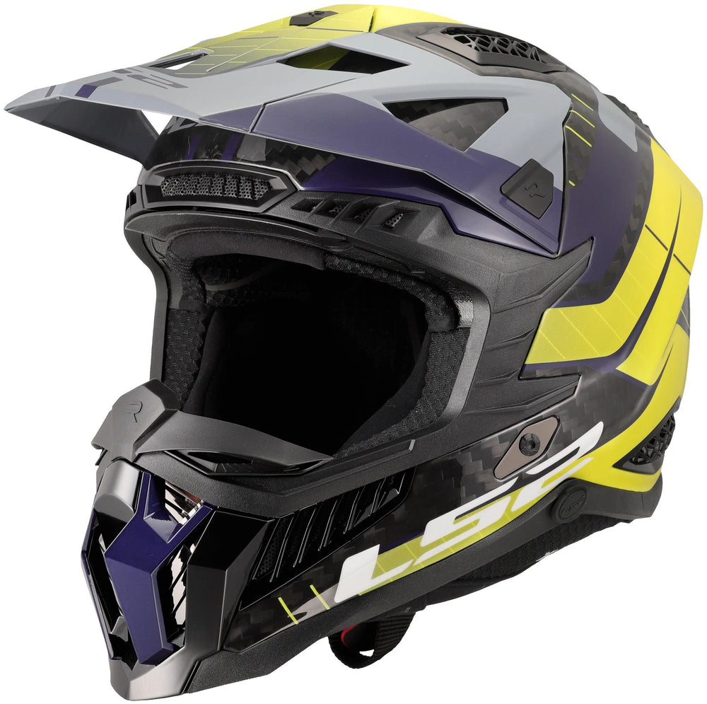 Ls2 crosshelm mx703 x-force galuo helmet x-force galuo gray neon yellow gr. l