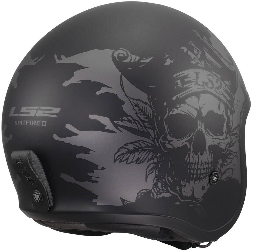 Ls2 jethelm of599 spitfire ii willy helmet of599 spitfire ii willy black grey xl