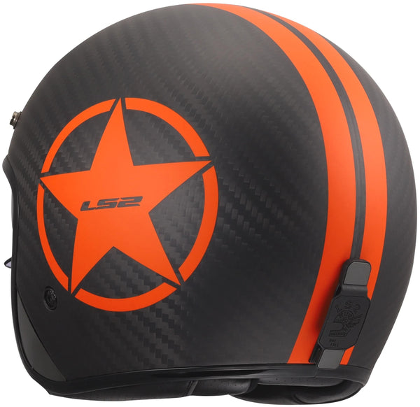 Ls2 jethelm of601 bob ii carbon star helmet of601 bob ii carbon star orange gr. l