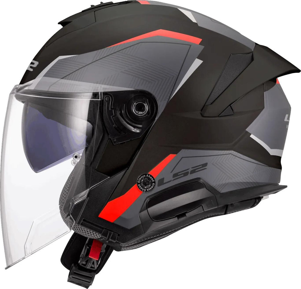Ls2 jethelm of618 verso ii air helmets of618 verso i air black red gr. m