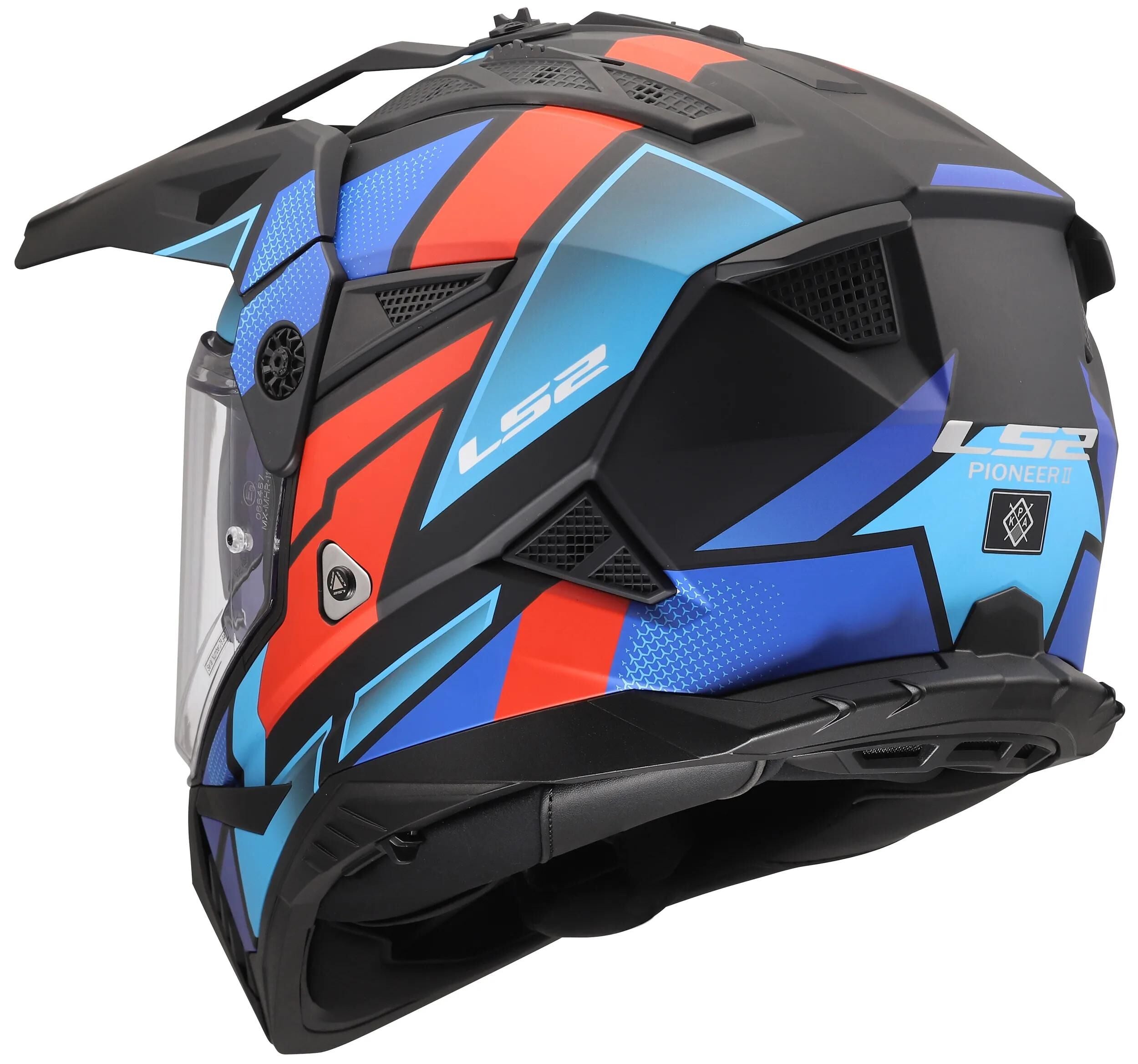 Ls2 endurohelm mx702 pioneer ii block helmet mx702 pioneer block matt bw red bl. xxl
