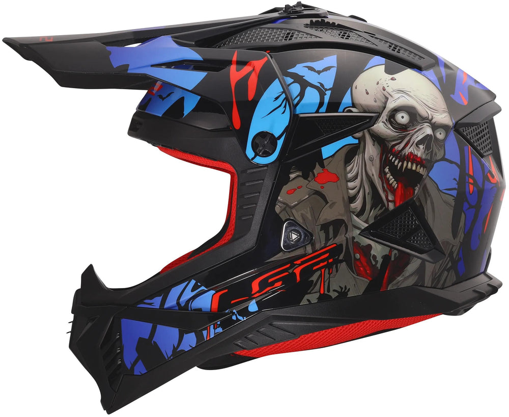 Ls2 crosshelm mx708 fast ii zombie helmet mx708 fast ii zombie black red blue gr.