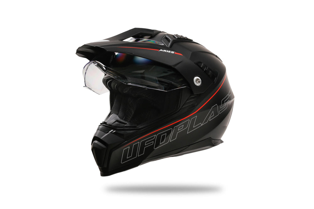 Ufo plast endurohelm aries helmet aries xs black red