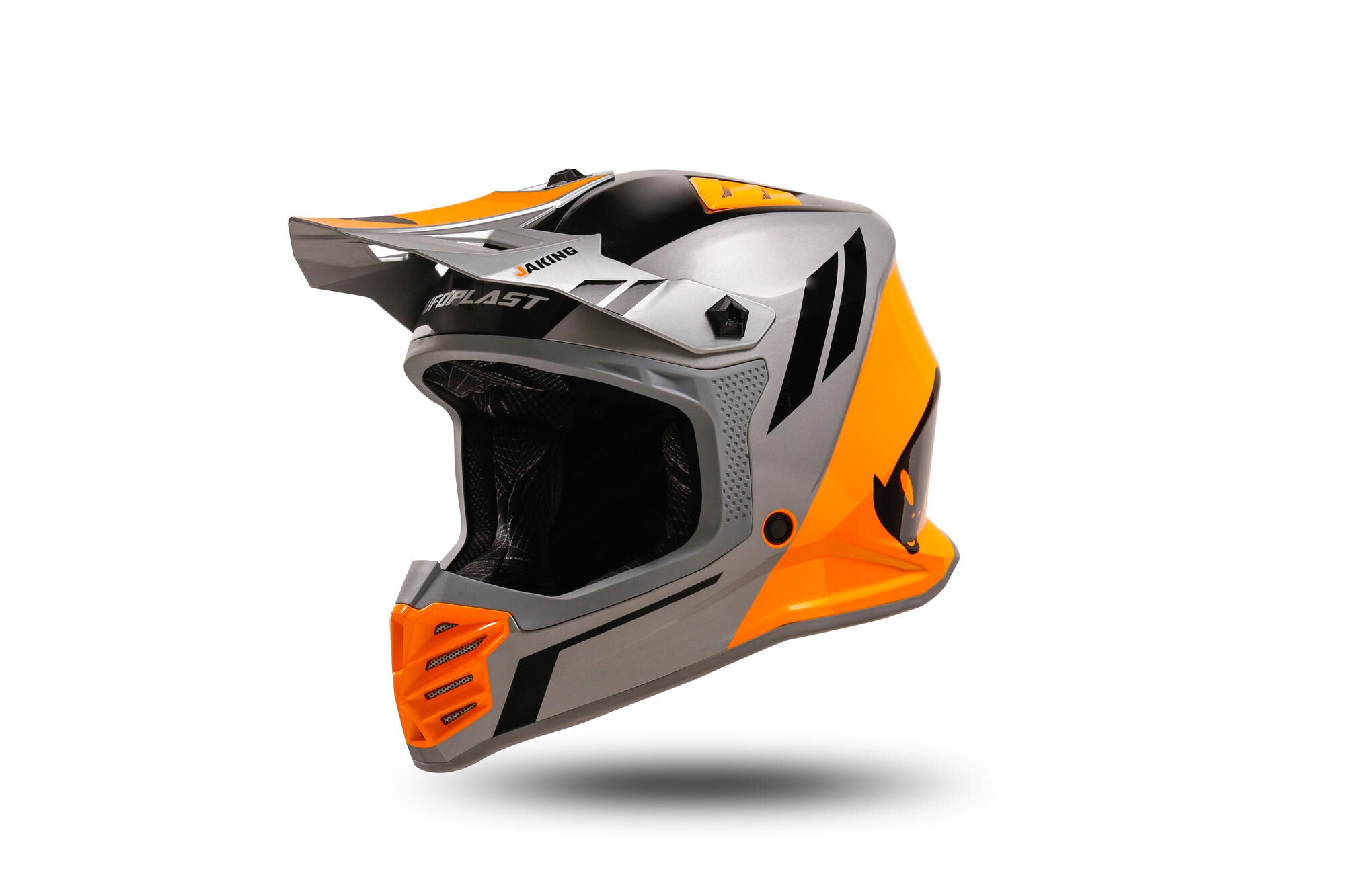 Ufo plast kinder crosshelm korey , uitneembaar helmet ufo plst korey s grey orange