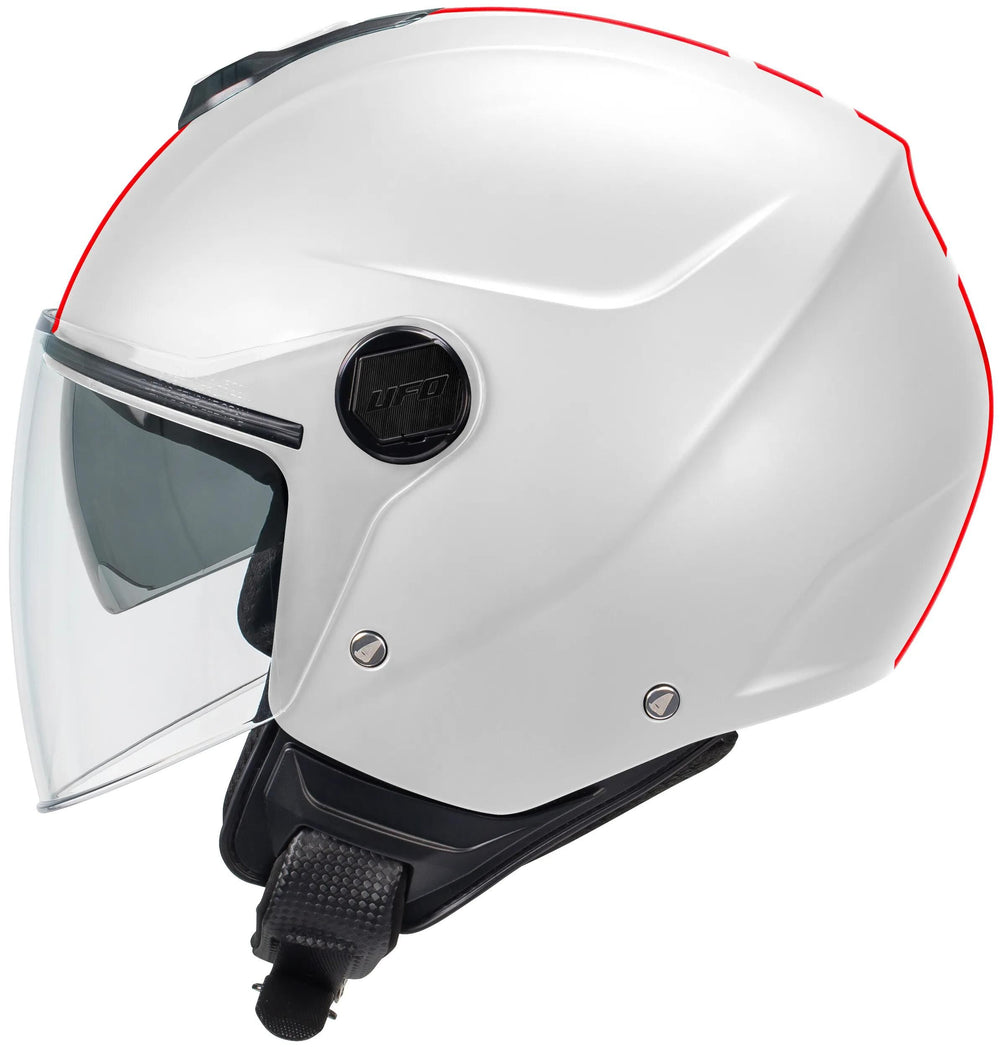 Ufo plast jethelm nixie helmet ufo nixie jet white red gr. l