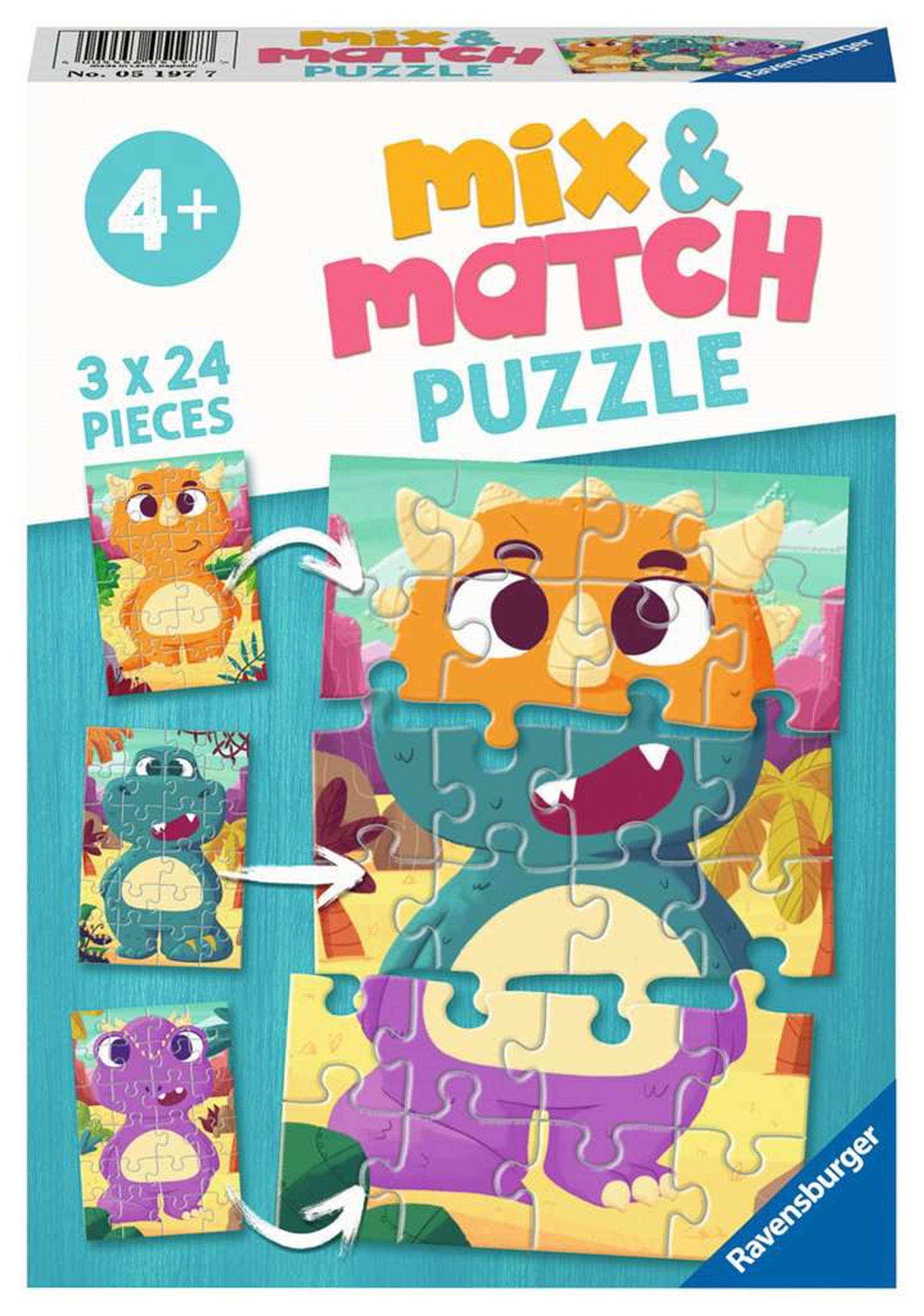 Ravensburger mix match puzzel dino's 24s