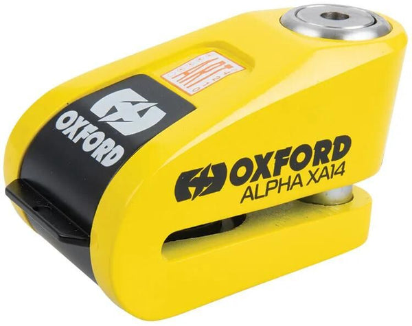 Oxford remschijfslot alpha xa14 rotor locks yellow black alarm