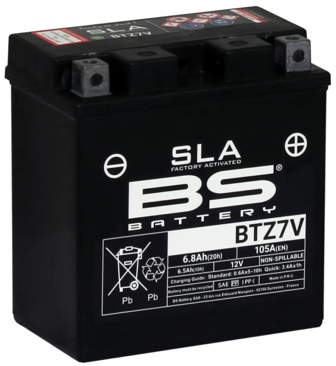 Bs-battery batterie btz7v battery btz7v bs sla