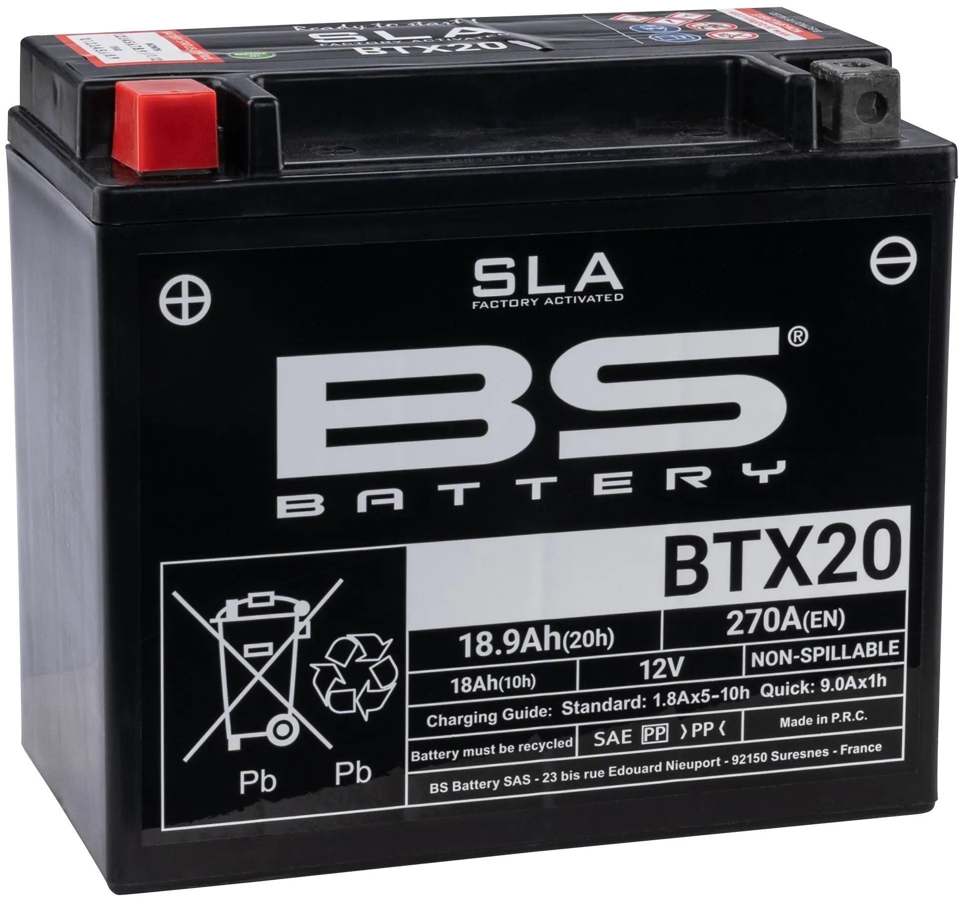 Bs-battery batterie bgz20h btx20h battery btx20h bs sla