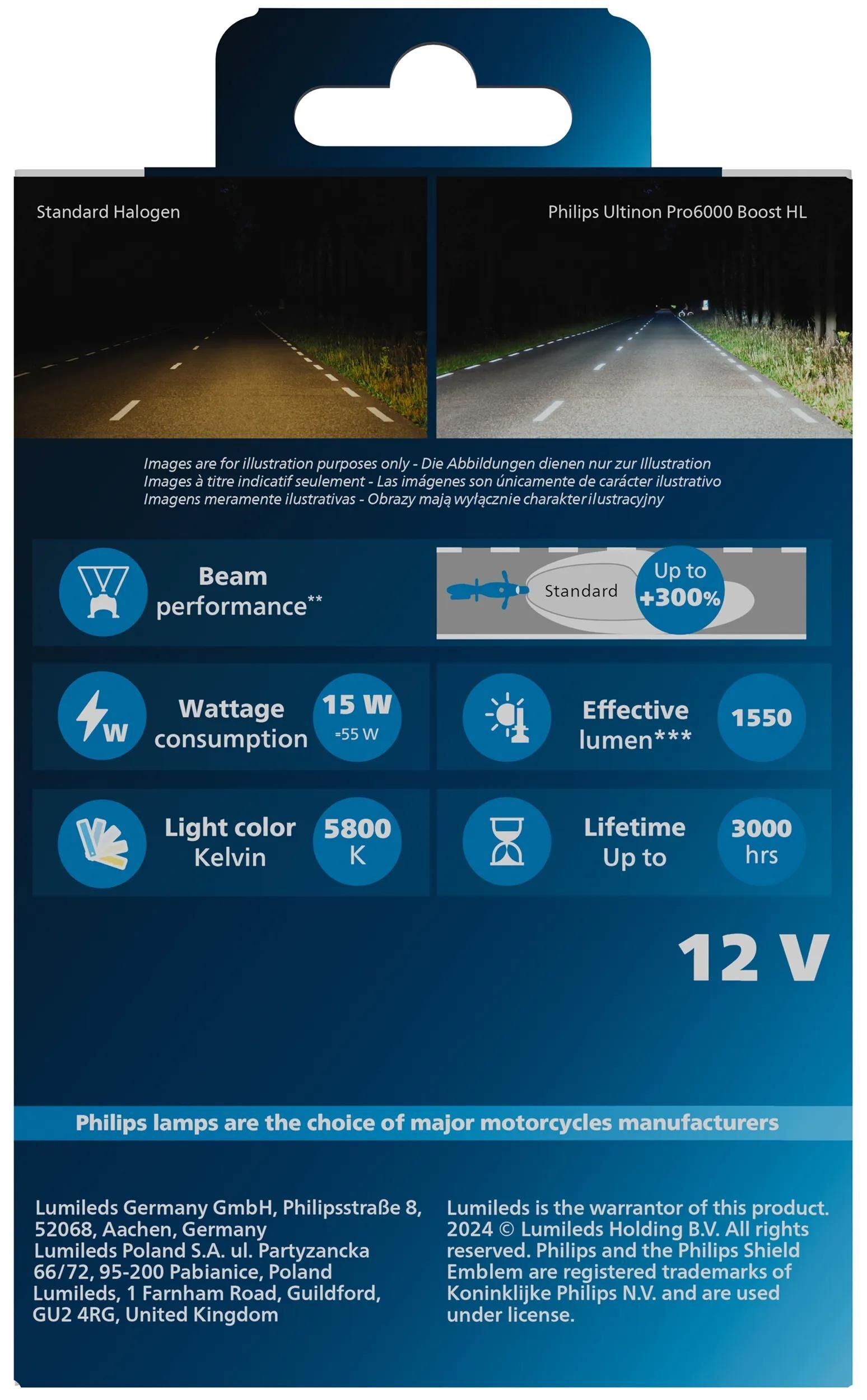 Philips led-scheinwerferlampe ultinon pro6000 boost h7 untinon pro 6000 led booster