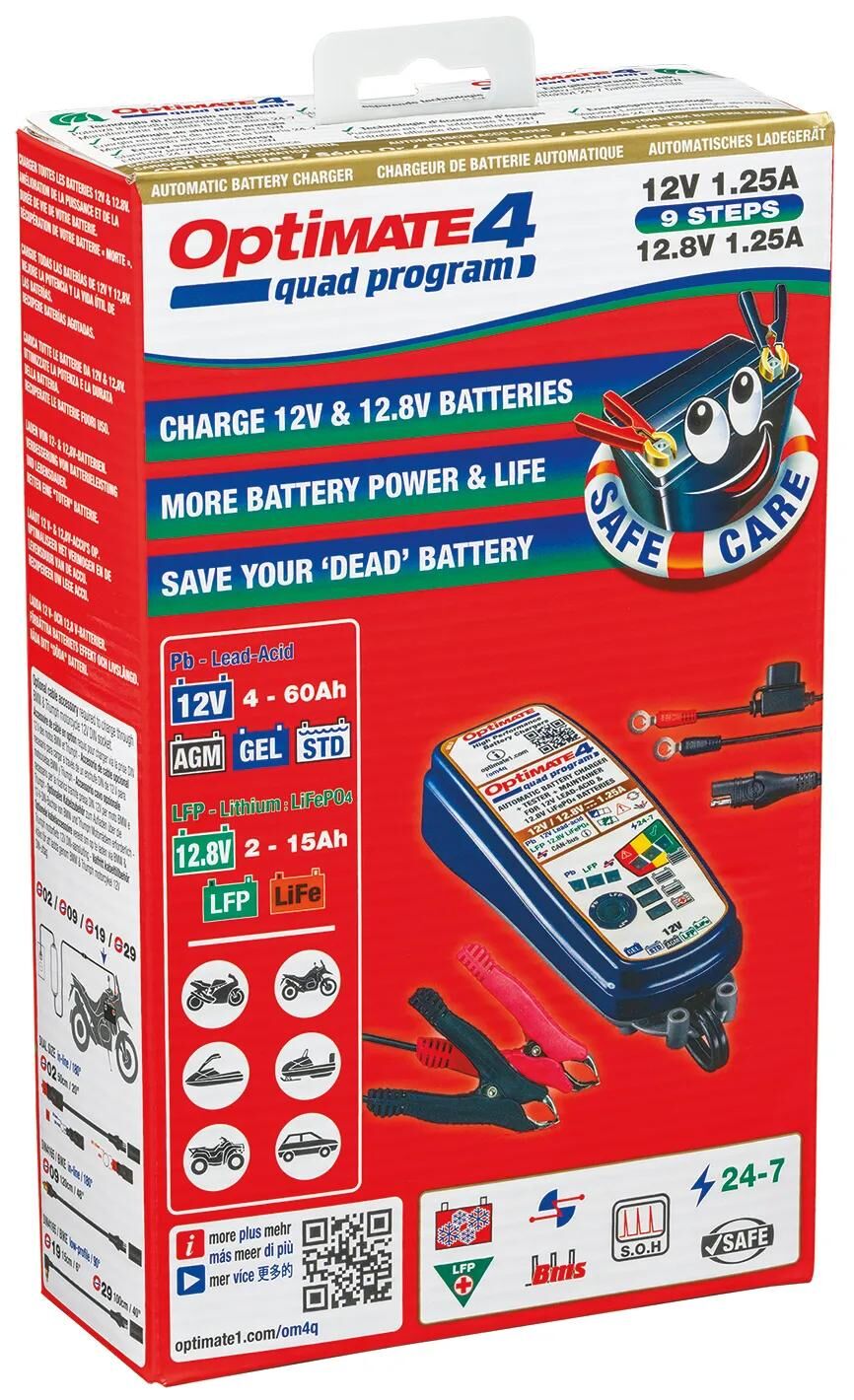 Tecmate acculader optimate4 quad program optimate 4 charger quad program