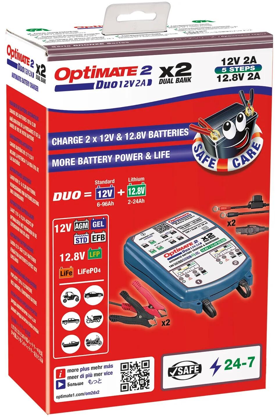 Tecmate batterieladegerät optimate 2 duo optimate 2 charger duo 2er bank