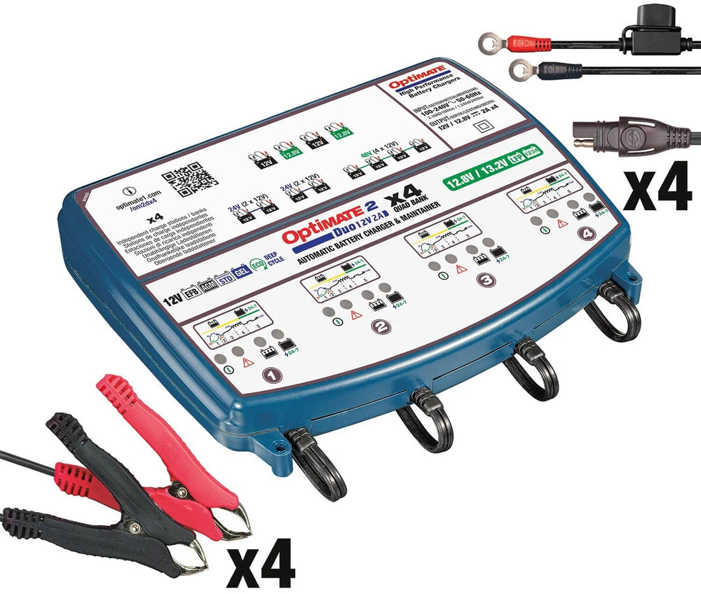 Tecmate acculader optimate 2 duo optimate 2 charger duo 4-seater bench