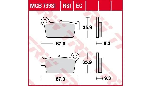 Trw bremsbelag mcb 739 brake pads organ. mcb 739 ec