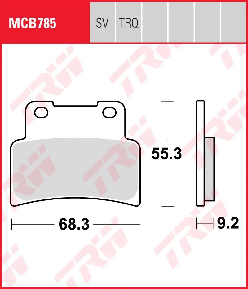 Trw bremsbelag mcb 785 brake pads sinter mcb 785 sv