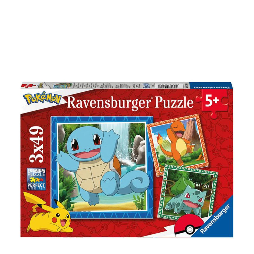 Ravensburger puzzle Pokémon: Charmander, Bulbasaur and Squirtle 3x49 pieces