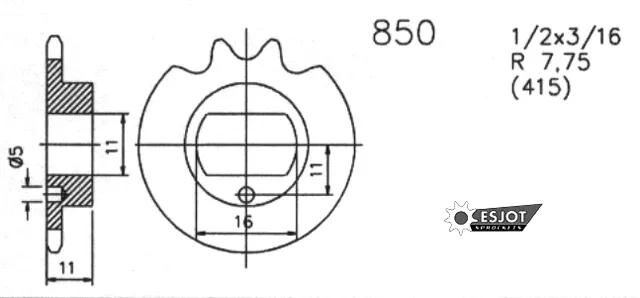 Esjot antriebsritzel 0850 sprocket 415 11z standard