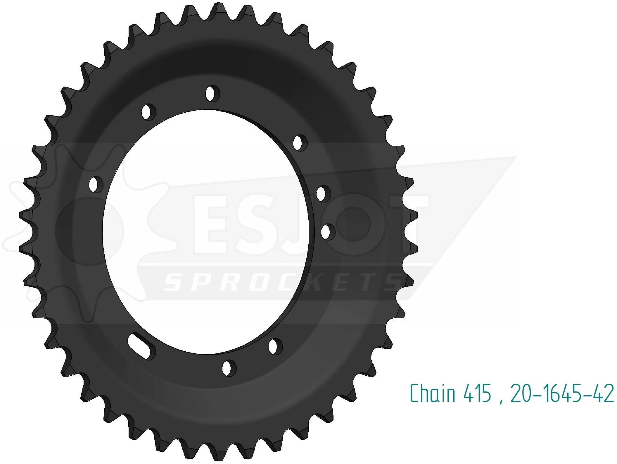 Esjot achtertandwiel 1645 chain wheel 415 42z steel silver