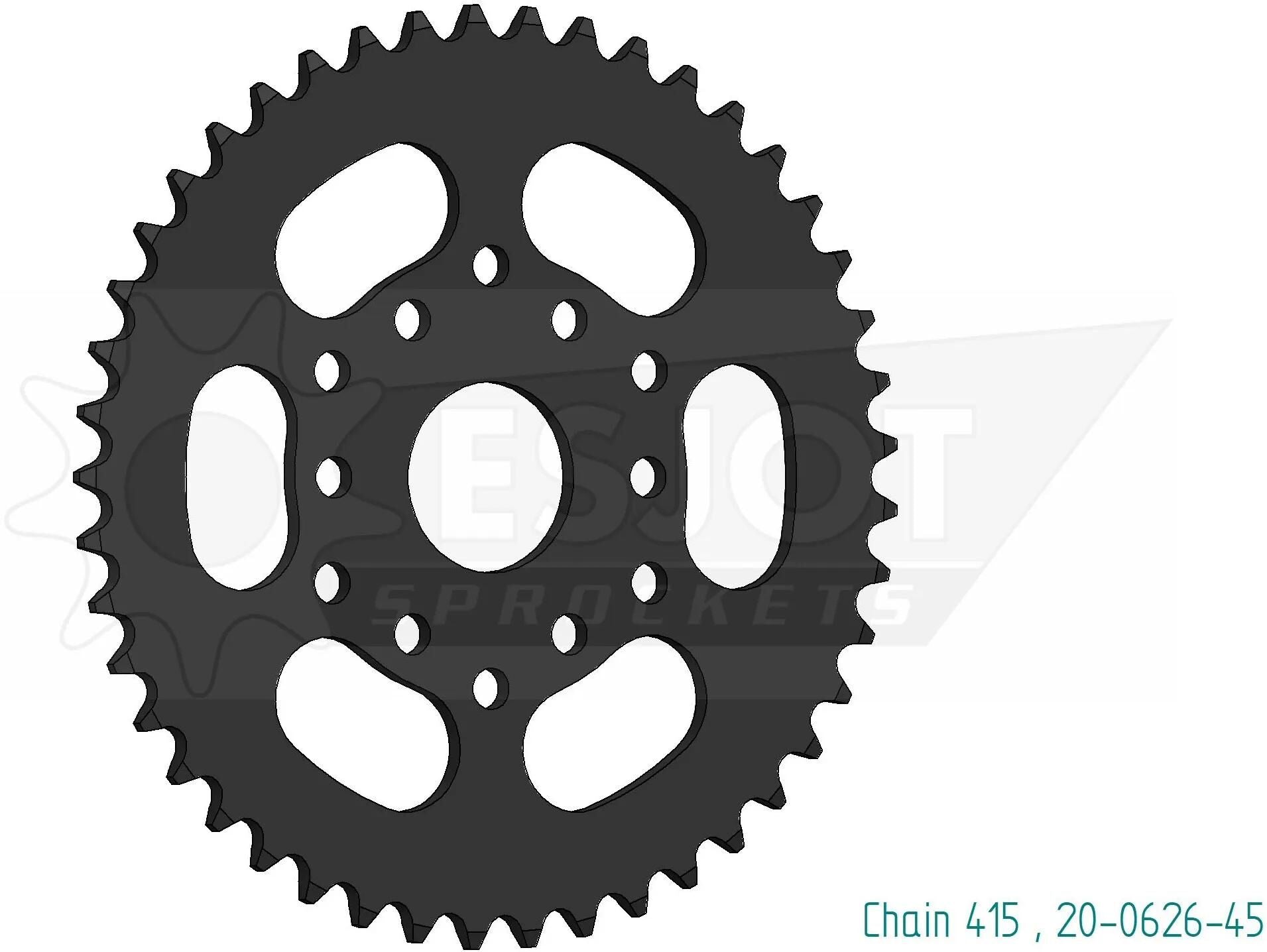 Esjot kettenrad 0626 chain wheel 415 45z steel black