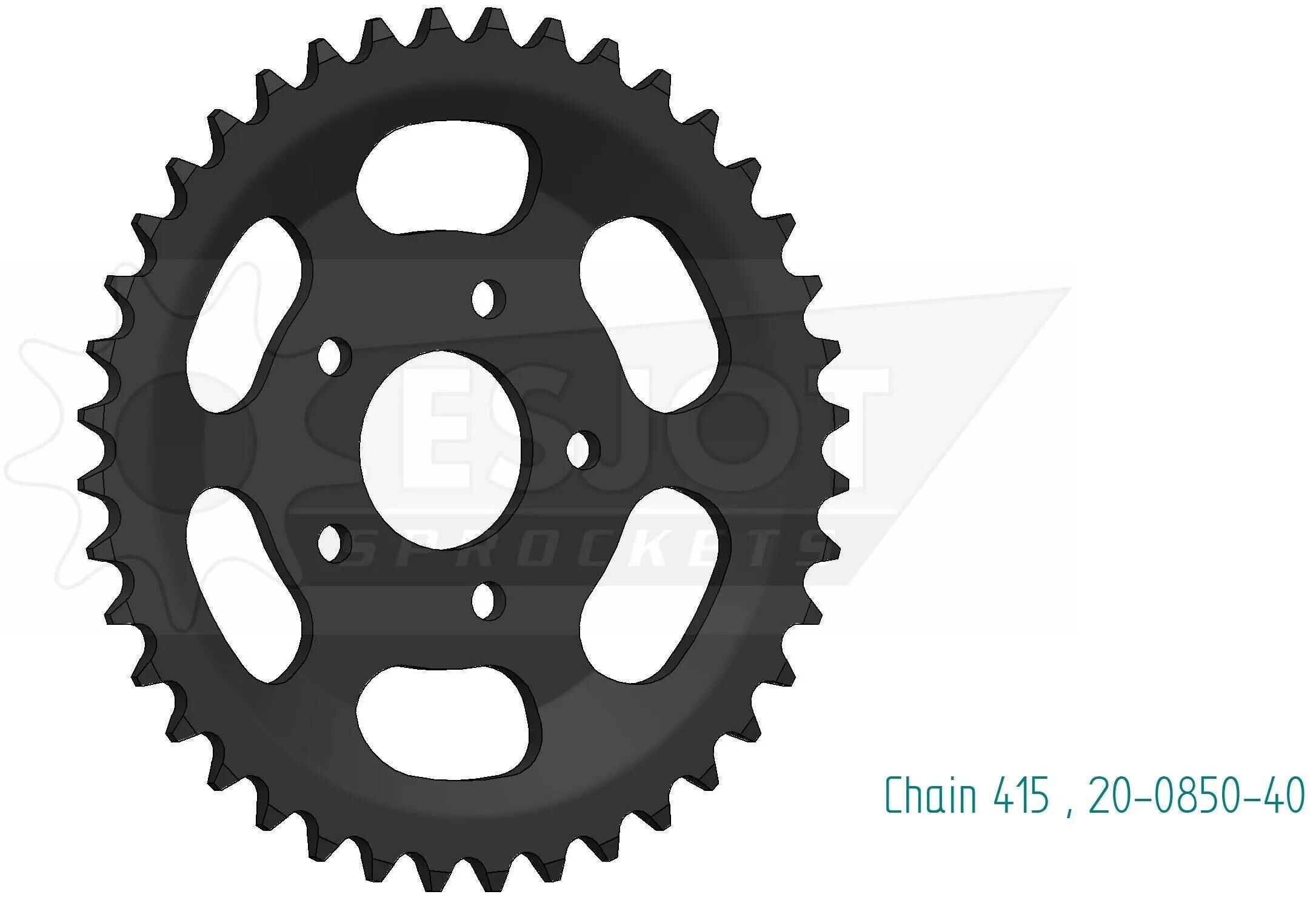 Esjot achtertandwiel 0850 chain wheel 415 40z steel black