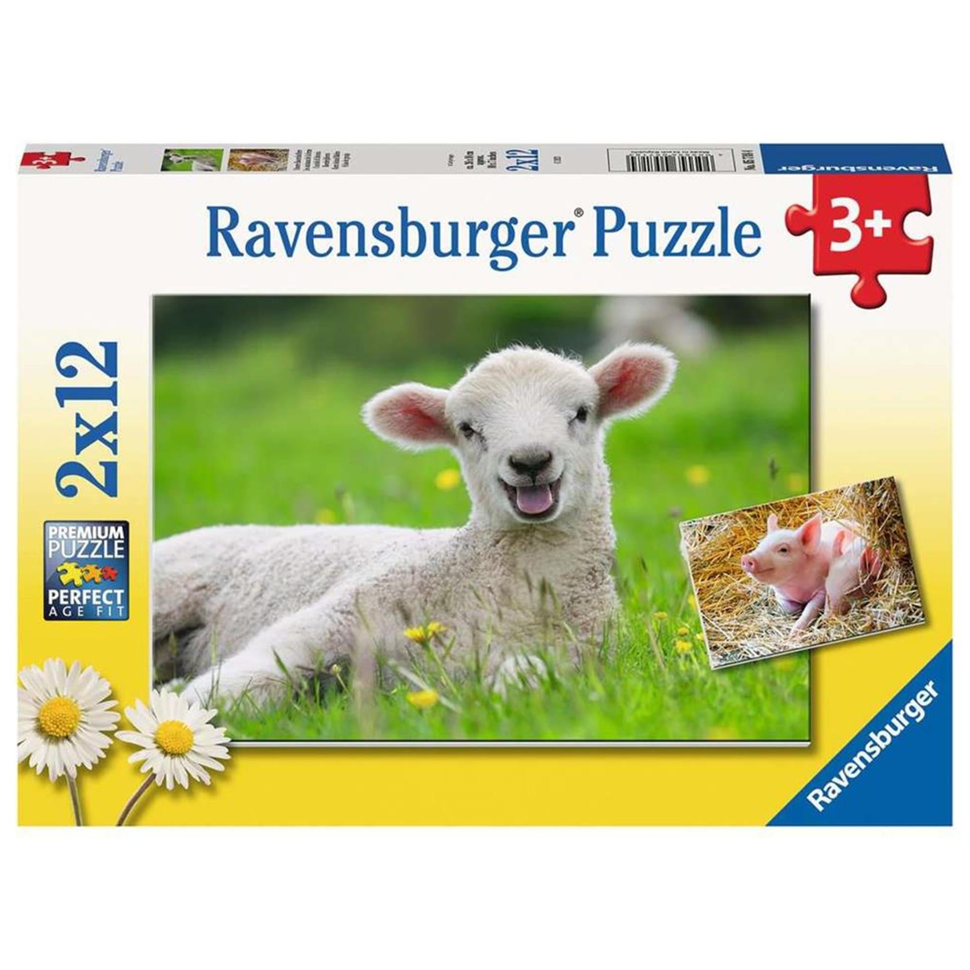 Ravensburger boerderijdieren legpuzzel, 2x12st.