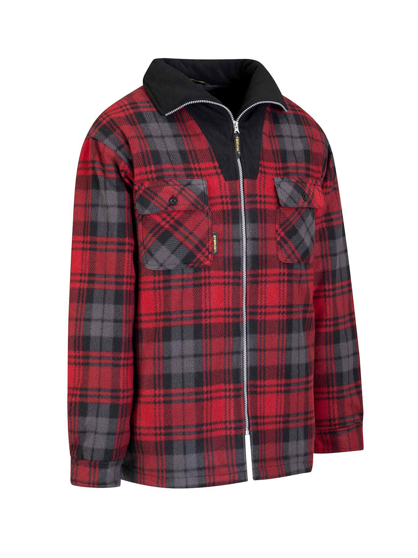 Storvik producten houthakkers fleecevest stanley thermo rood zwart 3xl