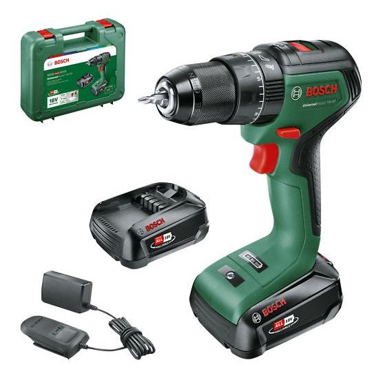 Imp bosch groen universalact 18v-60 | accuklopboorschroevendraaier | met twee standen | 2 x 2.0 ah accu + lader - 06039d7102