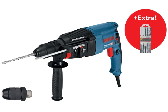 Bosch blauw gbh 2-26 f professional boorhamer met sds-plus | 2.7j 830w + 5-delige sds-plus borenset - 06112a4001