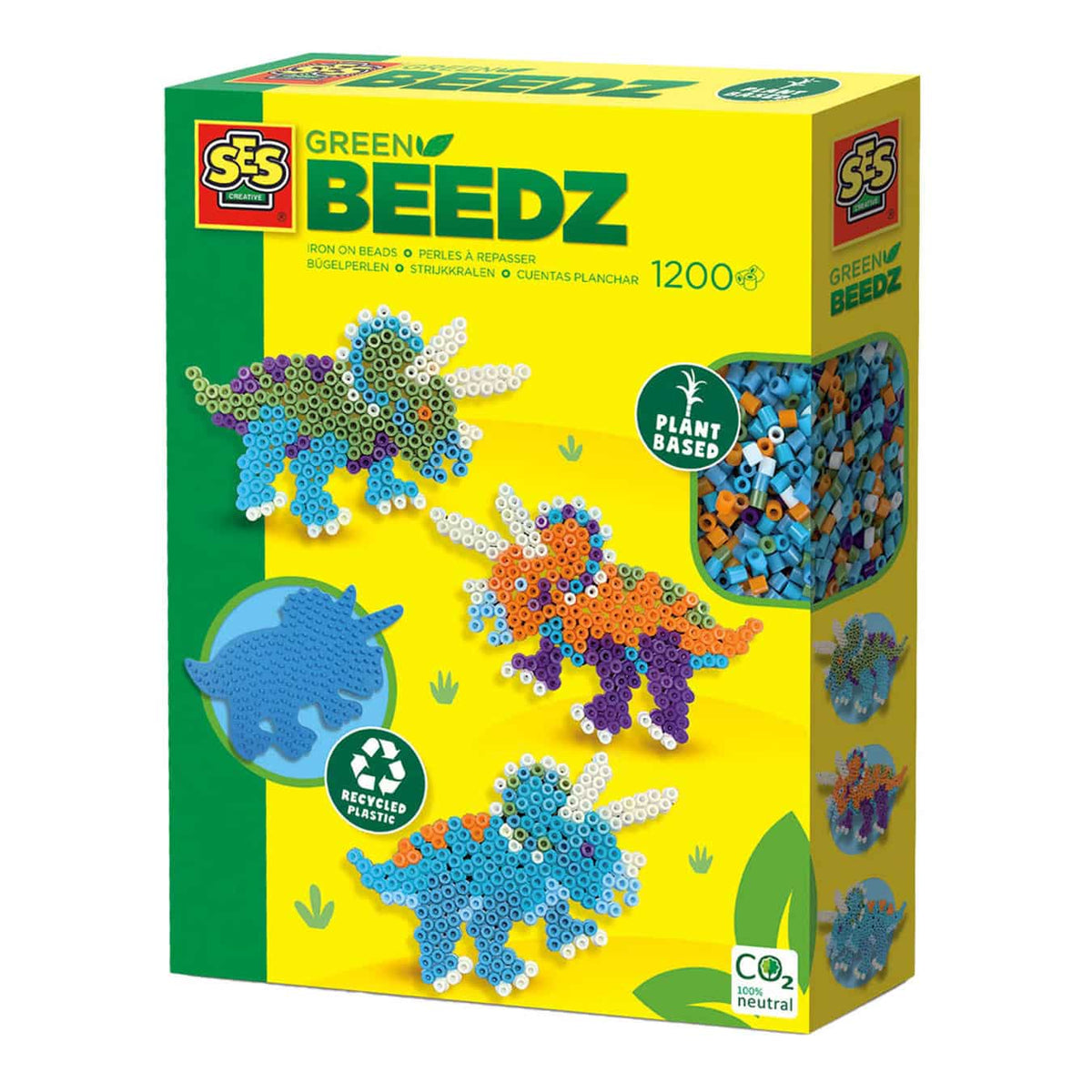 Ses beedz - strijkkralen triceratops dino's