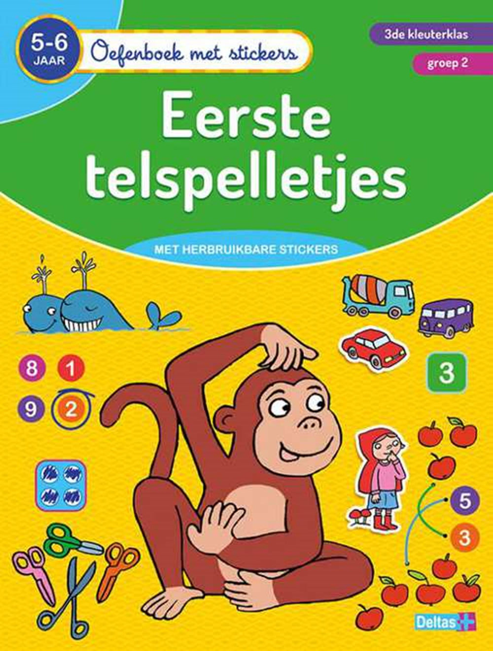 Deltas oefenboek met stickers-eerste telspelletjes 5-6 jaar