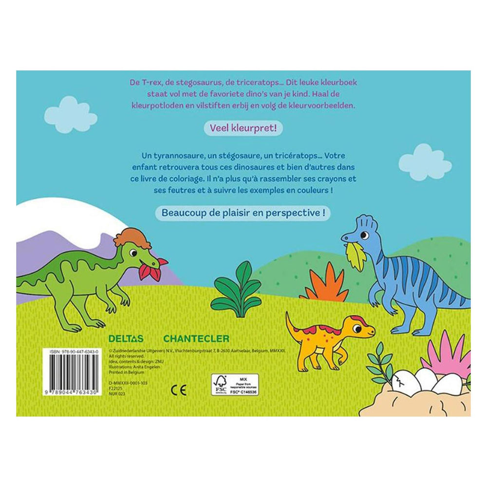 Deltas vrolijke kleurplaten - leuke dino's