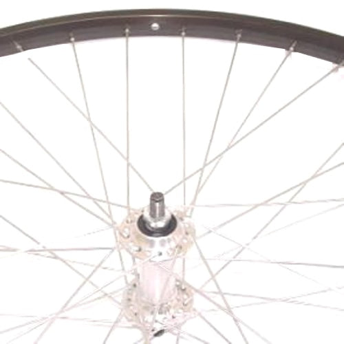 Roue avant 28x1 5 8x1 3 8 Jante aluminium noire, axe plein