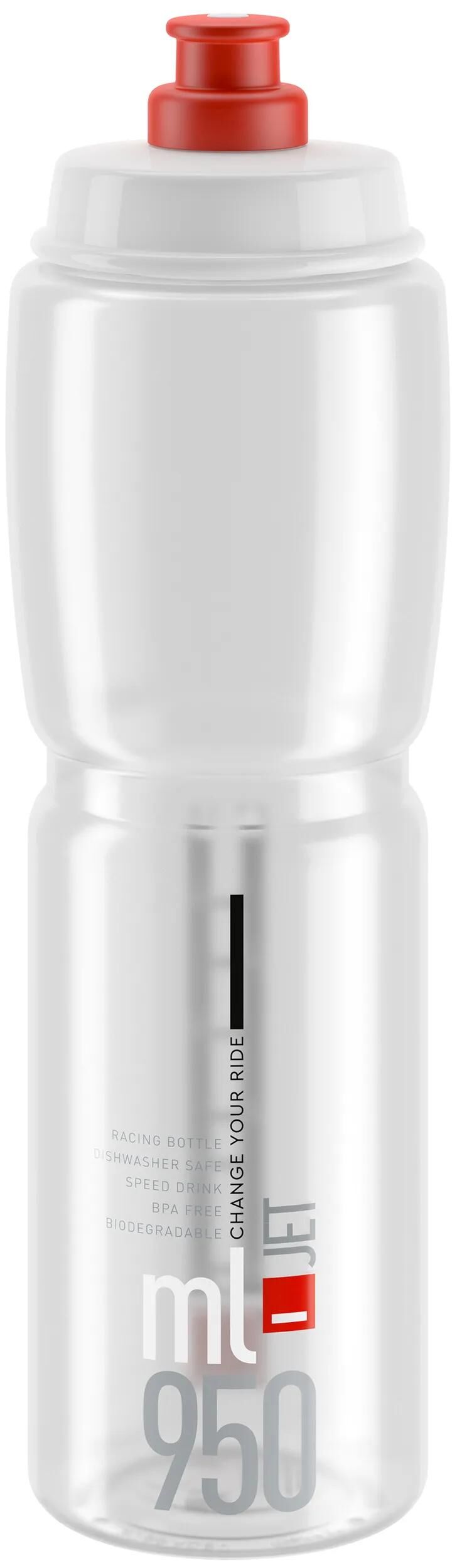 Elite bidon jet plus bottle jet plus 950ml clear red