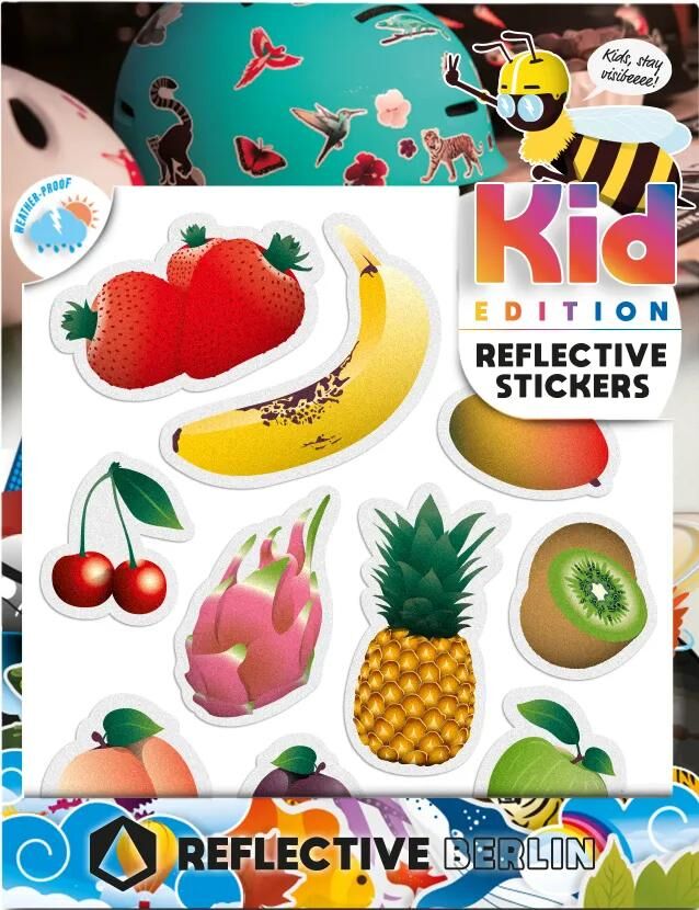 Reflective berlin reflexaufkleber k.i.d. ref.sticker re.berlin kid fruits
