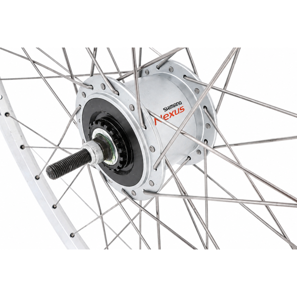 Shimano voorwiel 28 x 1 4'' aluminium zac 2000 velg - dh-c6000-3n naafdynamo - rollerbrake - zilver