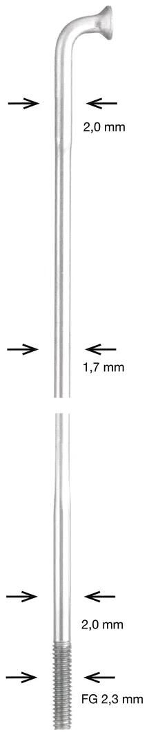 Alpina speiche spoke sst db 2x1,7x2mm 262mm sil.