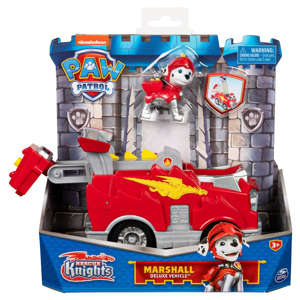 Paw Patrol Rescue Knights Marshall + luxe voertuig