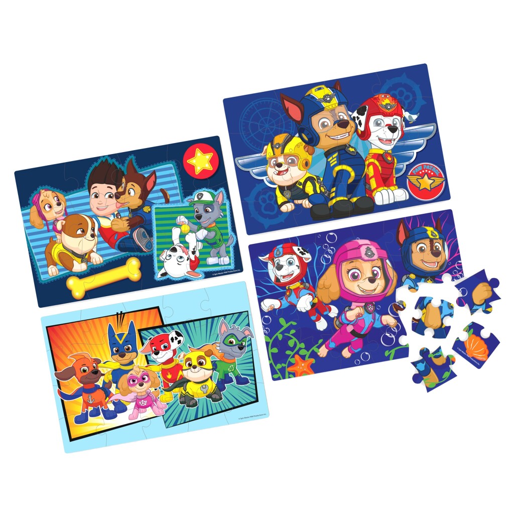 Paw Patrol schoenendoos 4 houten puzzels 12-16-20-24 stukjes