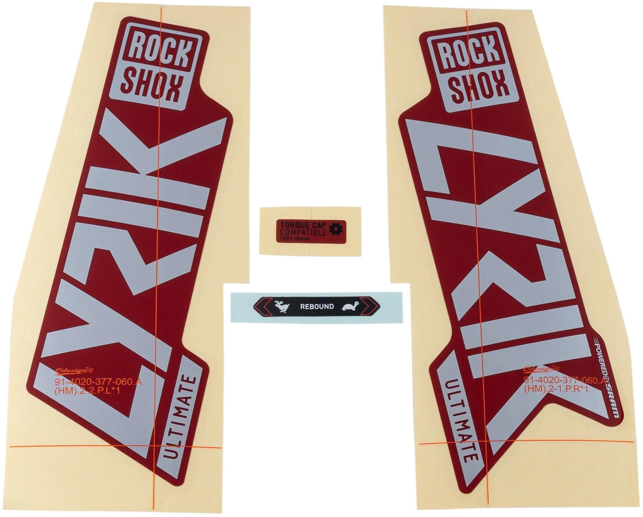 Rockshox dekor set signatur series decal set rs lyrik ult. silver
