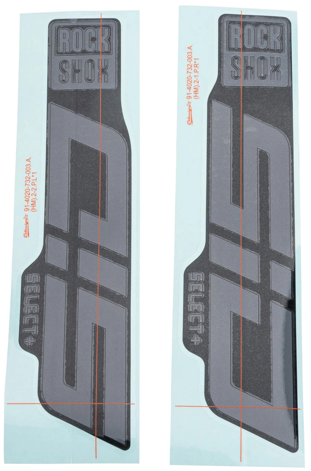 Rockshox dekor set decal set rs glossy grey 29 gloss gray f. blk 24