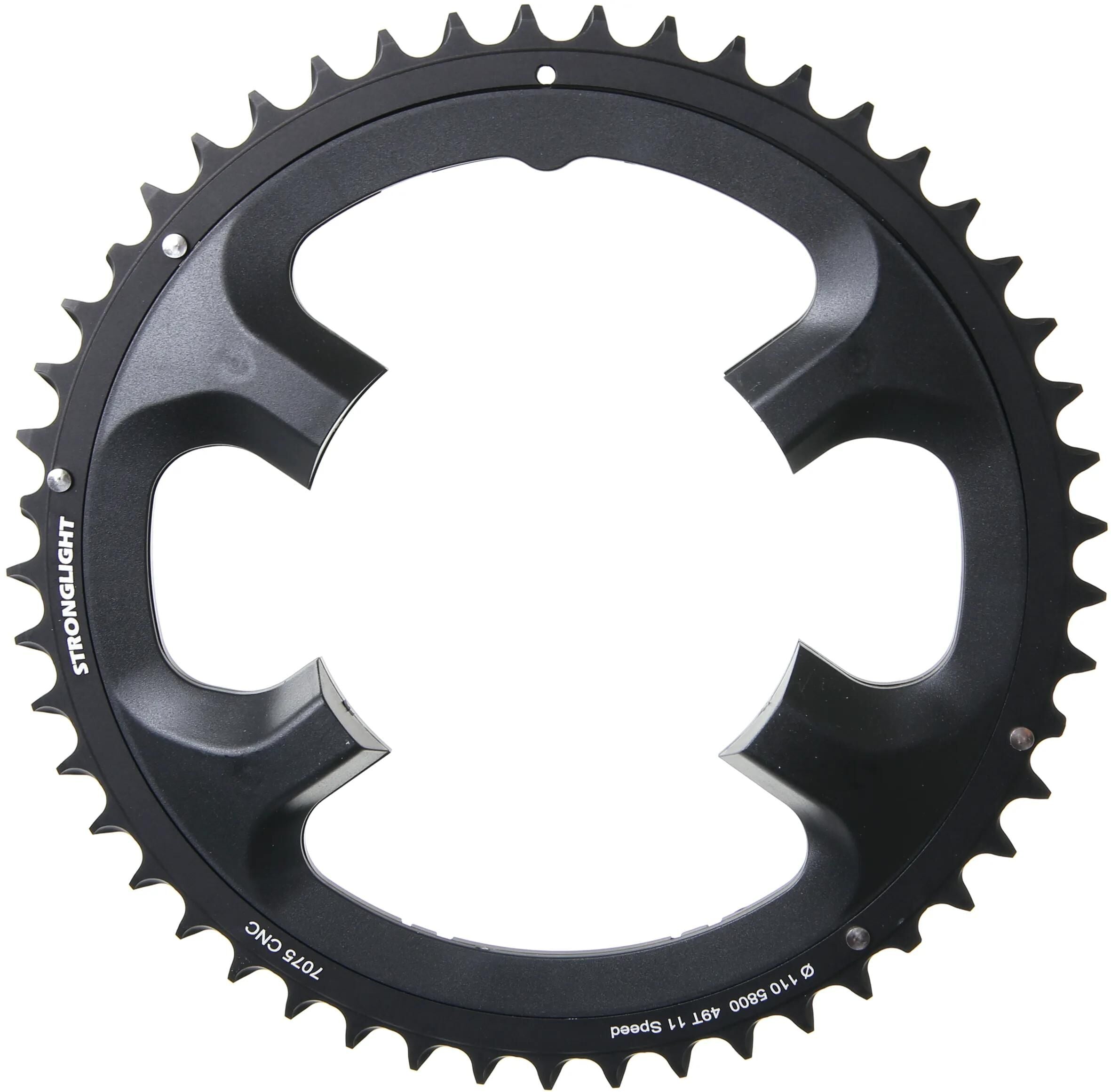 Stronglight kettenblatt chain ring strongl. 49t outer alu black