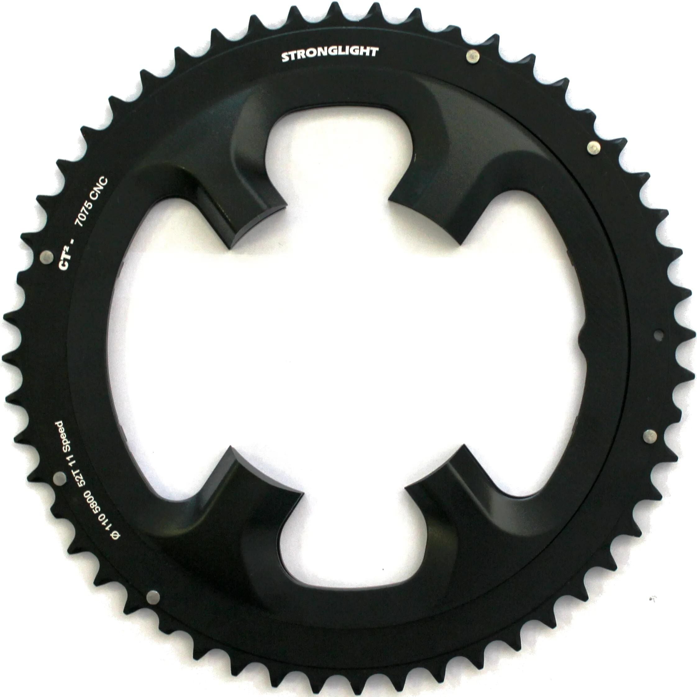 Stronglight kettenblatt chain ring strongl. 52t outer alu black