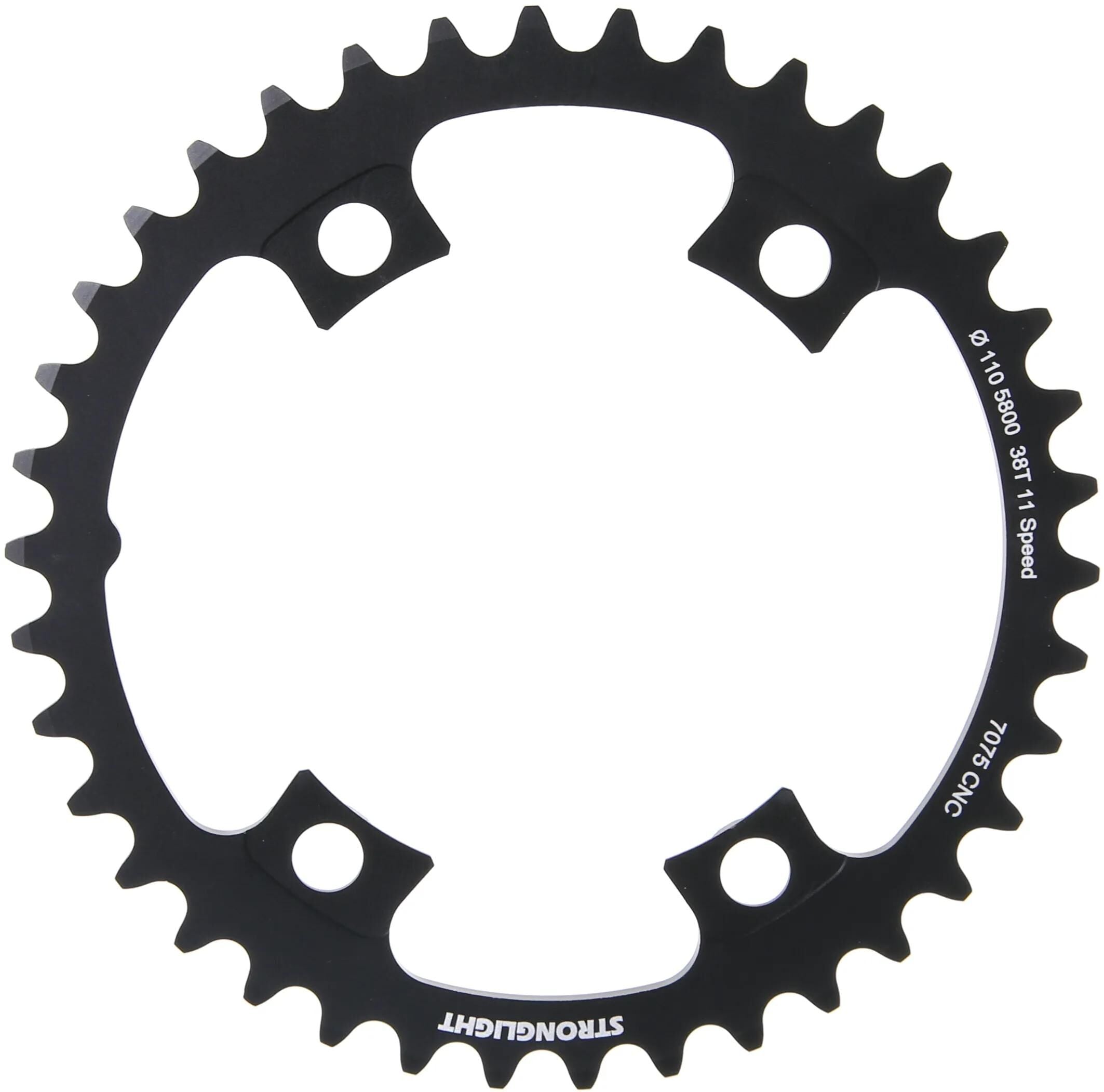 Stronglight kettenblatt chain ring strongl. 38t inner alu black