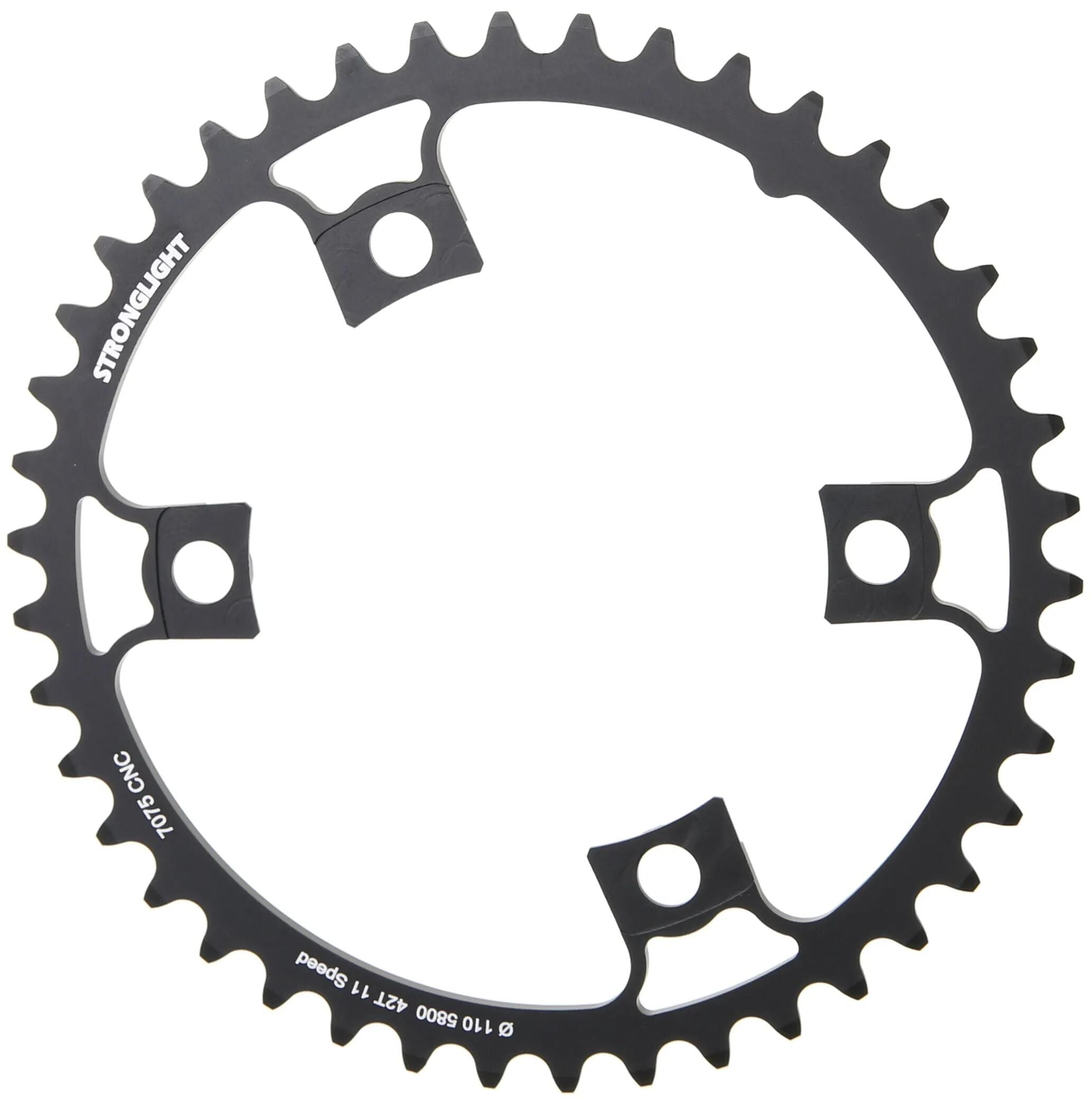 Stronglight kettenblatt chain ring strongl. 42t inner alu black