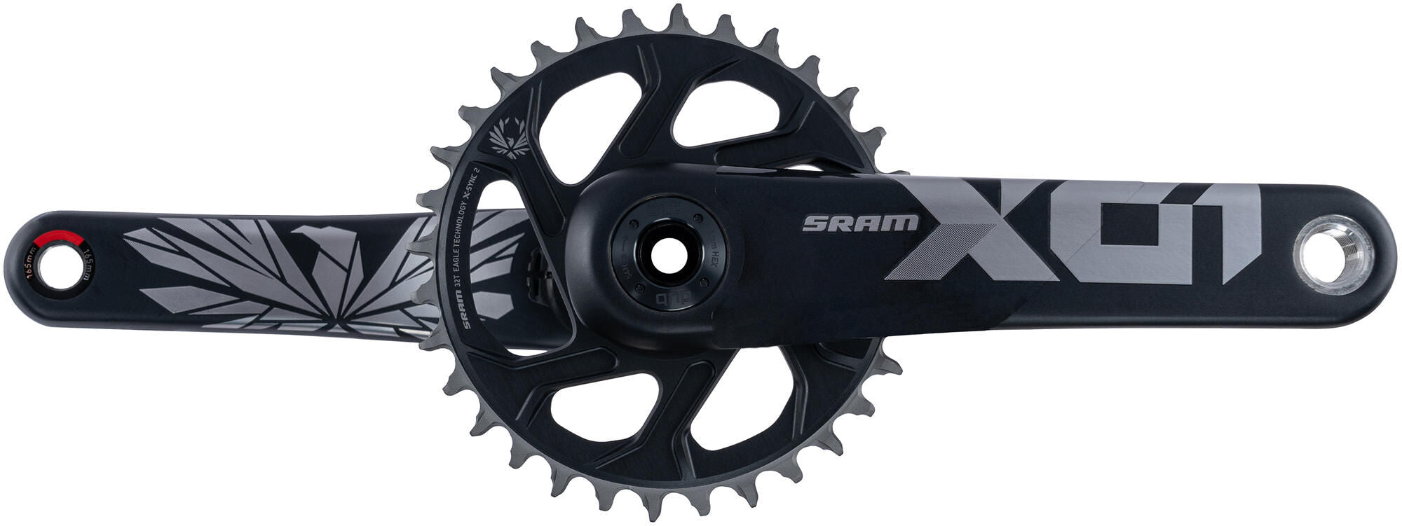 Sram crankstel x01 eagle crankset x01 eagle 32t boost 165mm lunar po.