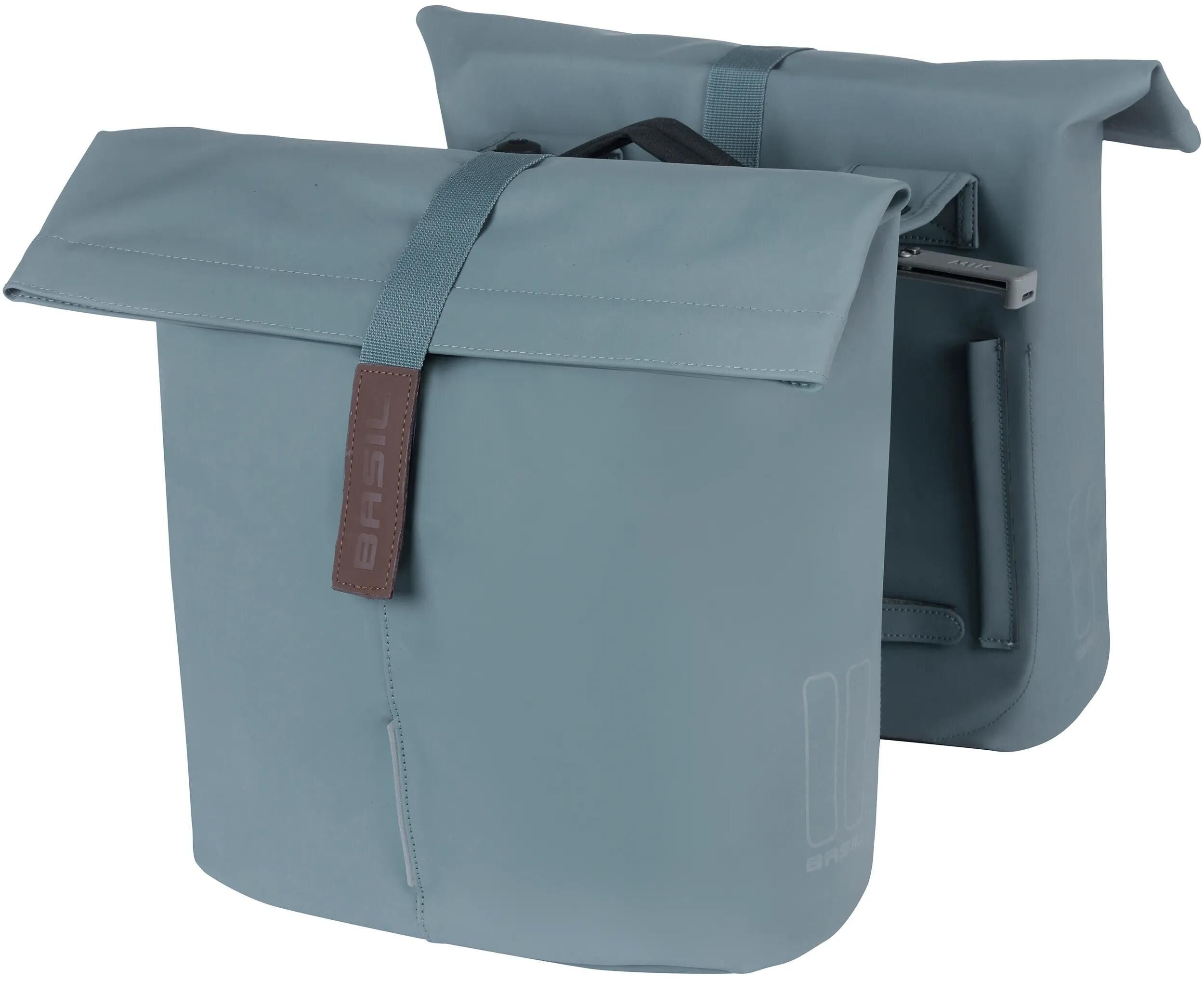 Basil tas city dubbel mik vegan leer | grafietblauw 32l