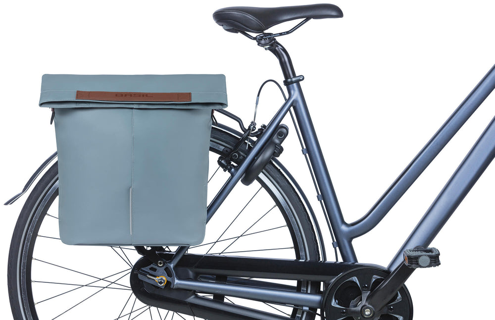 Basil City fietsshopper Vegan Leather 14-16L Grafietblauw
